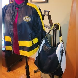 Vintage Harley Davison jacket w/coordinating Lieberskind biker girl bag